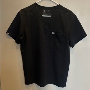 Figs Classic Black Short Sleeve Top size small